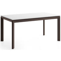 ESSTISCH Elan rechteckig ausziehbar verlängerbar mit Braunen Metallbeinen, Weiß 160-250/90/76 cm - Weiß/Braun, Holzwerkstoff/Metall (90/250/78cm) - WFL GROUP
