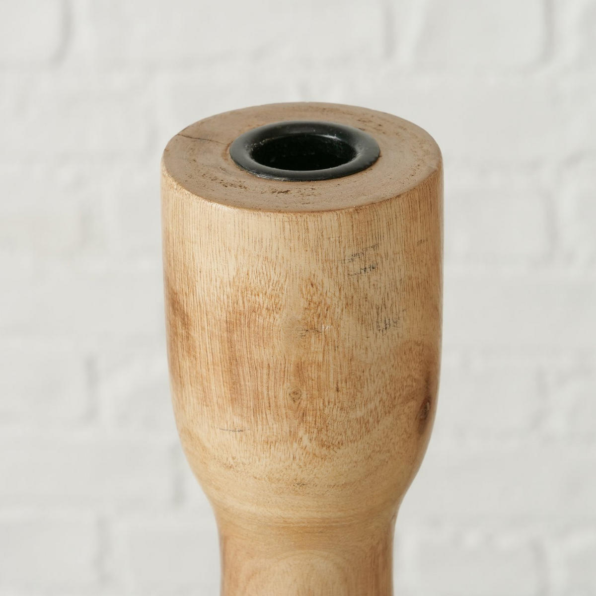 KERZENSTÄNDER Mangoholz Caldeas - Braun, Holz (8/40/8cm) - Boltze Home
