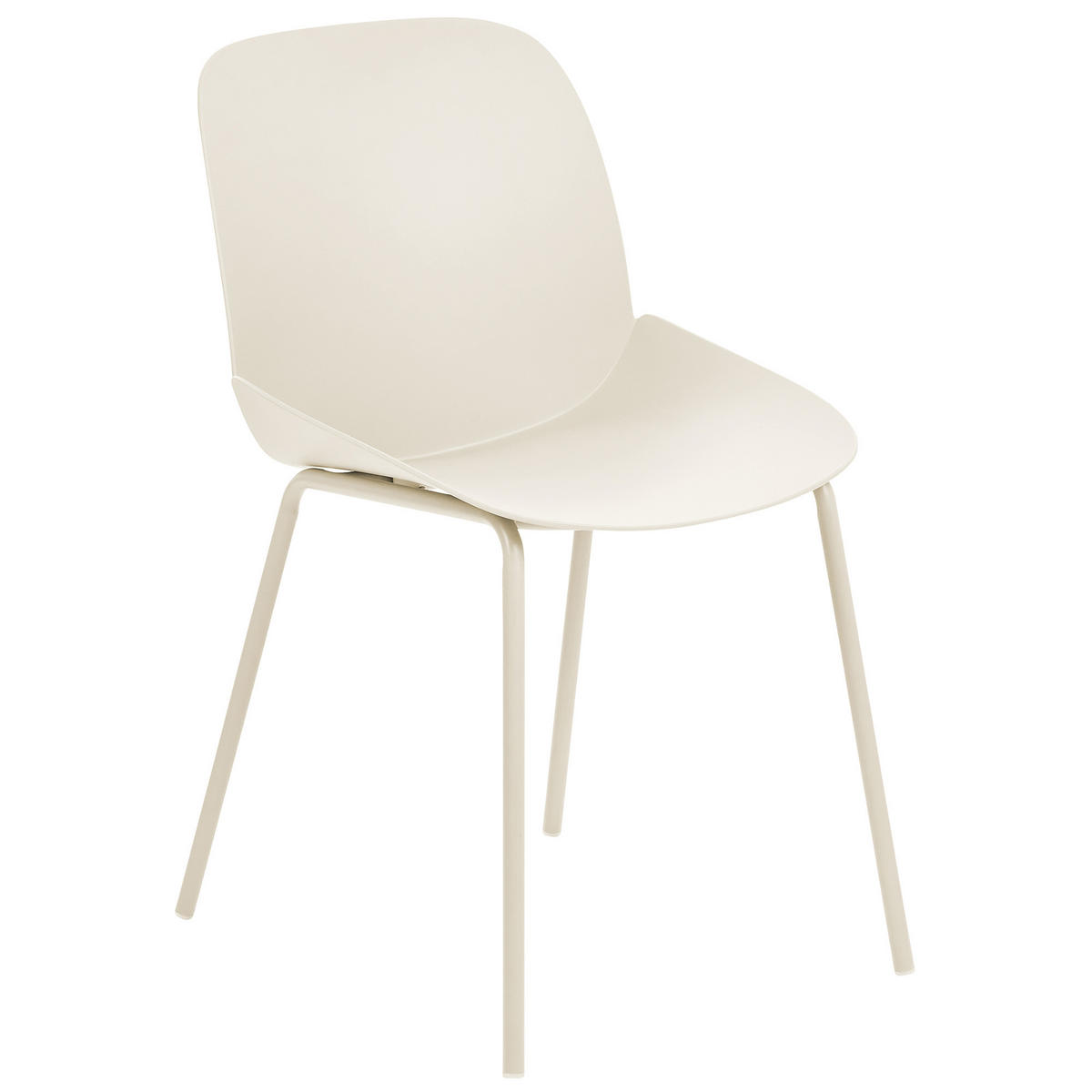 ÉTKEZŐSZÉK 2 darabos Szett Műanyag Bézs Milaca - bézs, műanyag/fém (46/81/62cm) - Beliani
