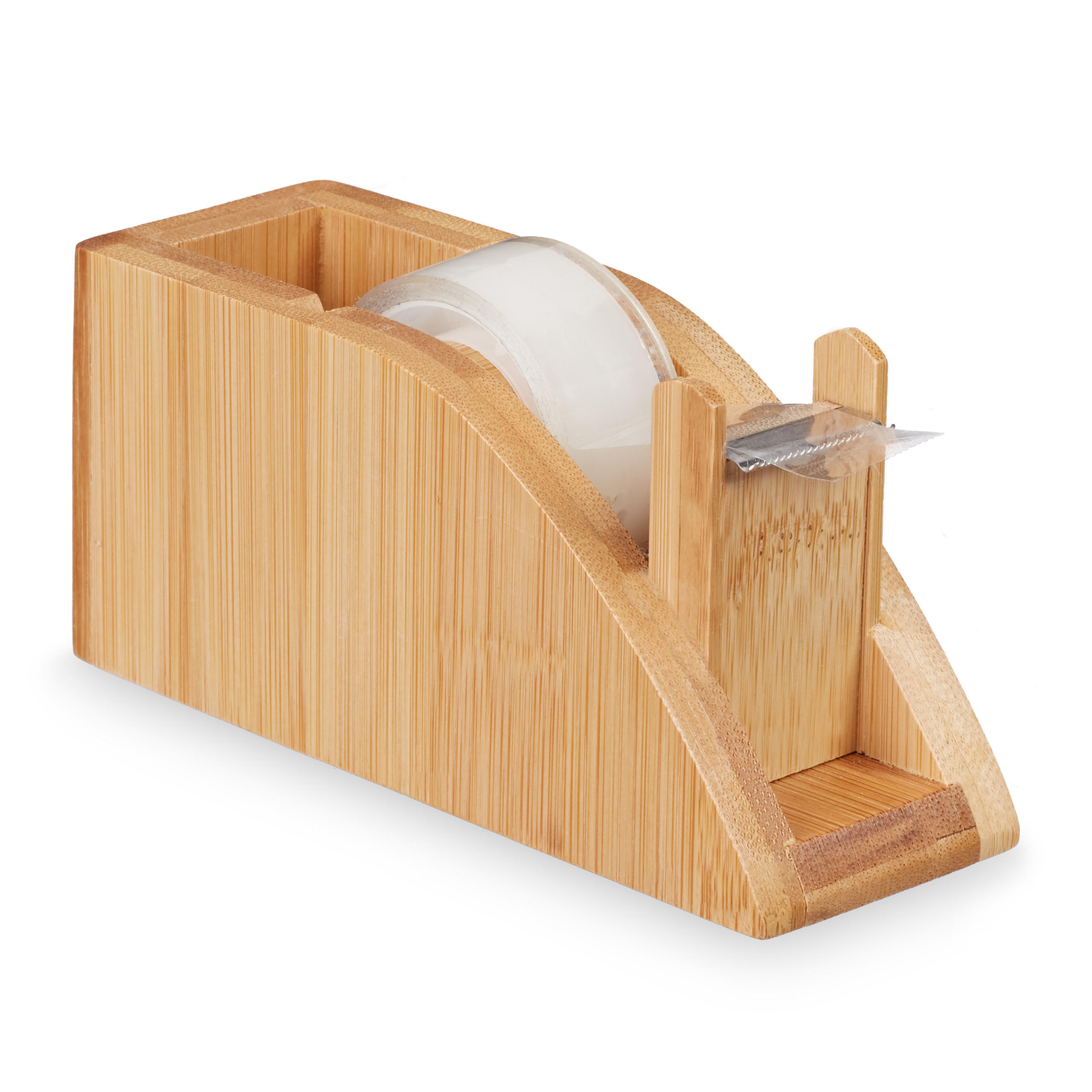 TISCHABROLLER - Hellbraun, Holz/Metall (4.5/12/5.5cm) - Relaxdays