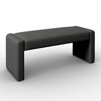 SITZBANK Andrea Grau Bouclé Gepolstert - Grau, Holz (123/50/45cm) - Bessagi Home