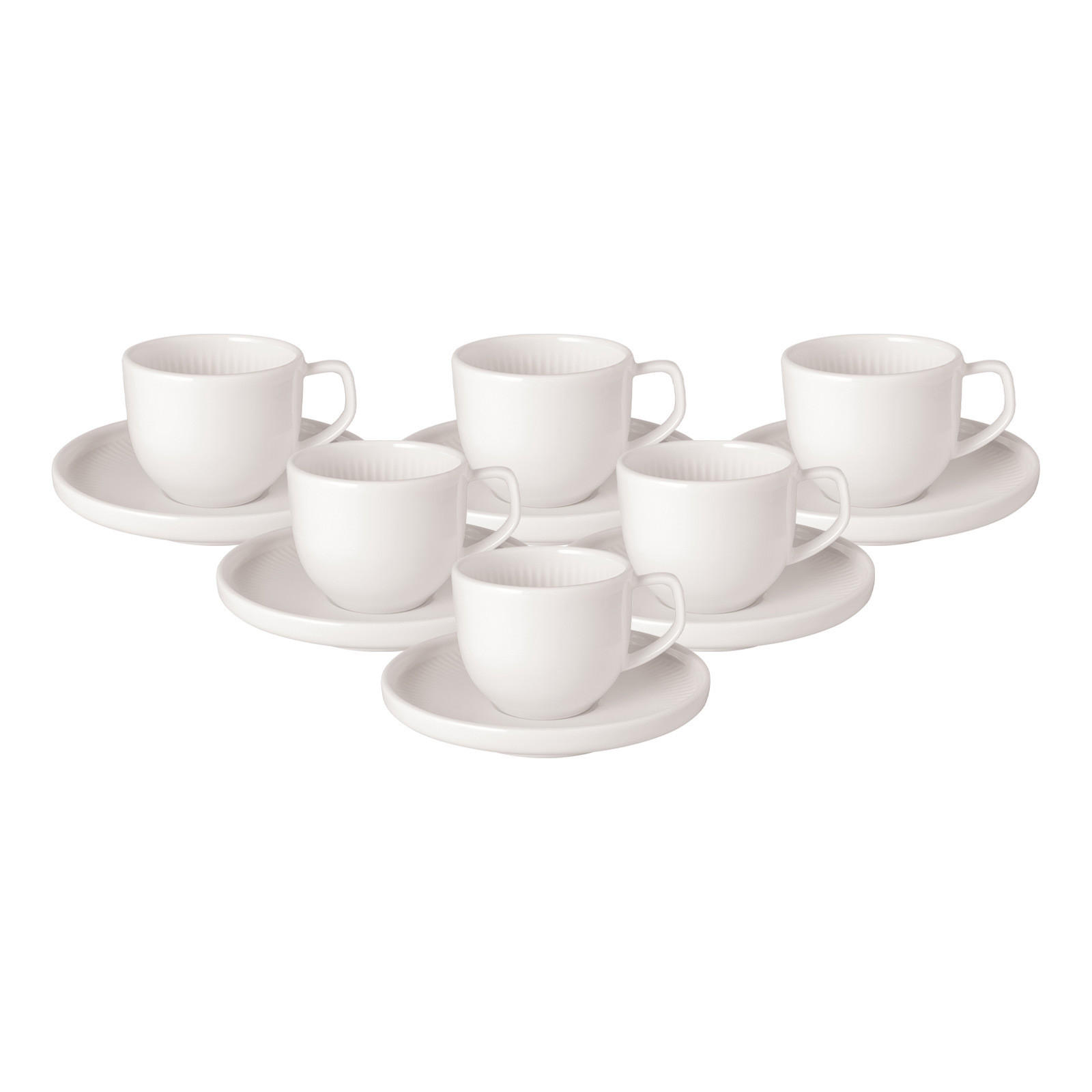 ESPRESSOTASSEN MIT UNTERTASSEN Afina weiß 50 ml 6er Set - Weiß, Keramik (11.6/7.2/11.6cm) - Villeroy & Boch