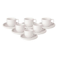 ESPRESSOTASSEN MIT UNTERTASSEN Afina weiß 50 ml 6er Set - Weiß, Keramik (11.6/7.2/11.6cm) - Villeroy & Boch