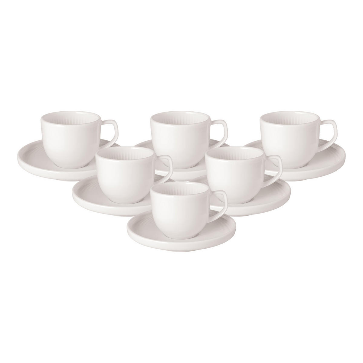ESPRESSOTASSEN MIT UNTERTASSEN Afina weiß 50 ml 6er Set - Weiß, Keramik (11.6/7.2/11.6cm) - Villeroy & Boch
