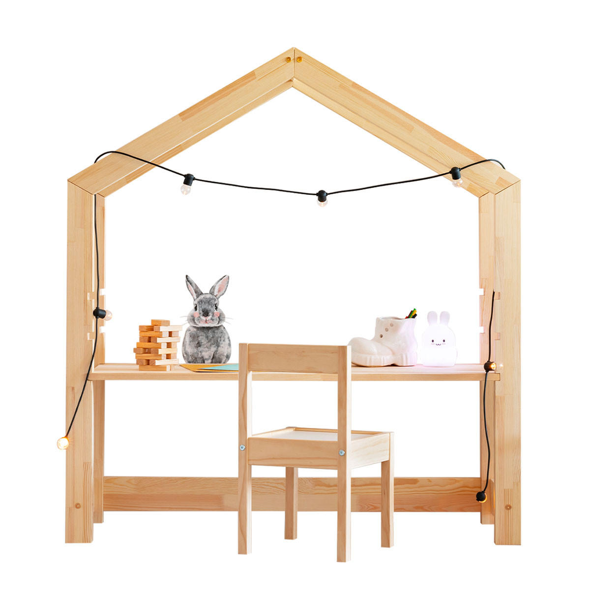 PSACÍ STŮL Louis Přírodní dřevo - hnědá, dřevo (111/122/40cm) - Petits-meubles