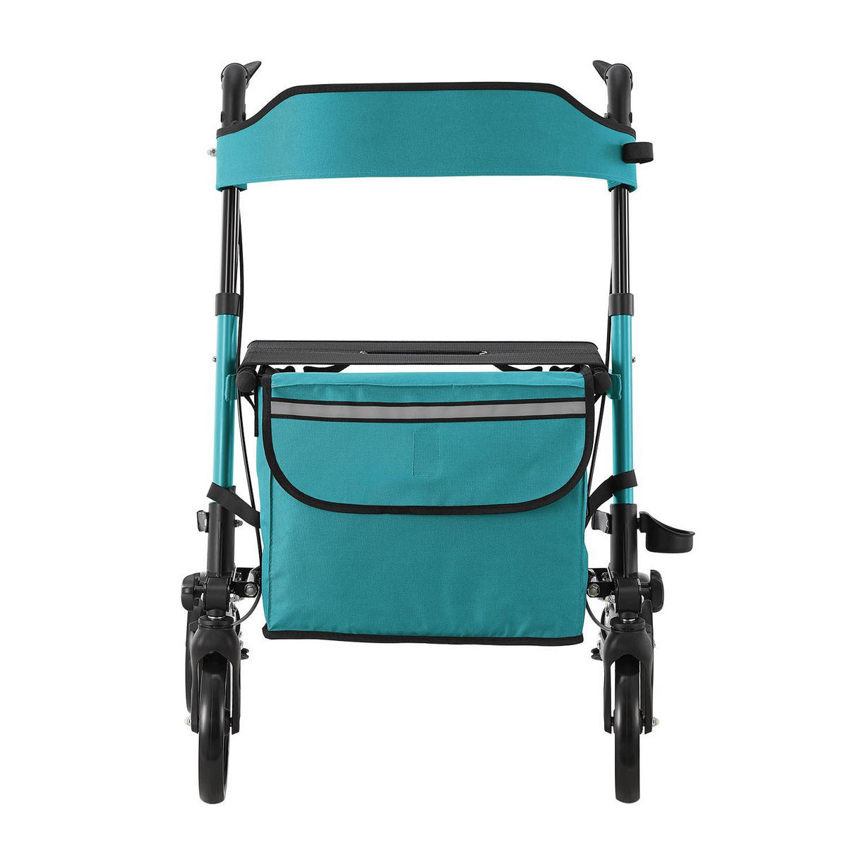 ROLLATOR Vital petrol klappbar mit Sitzfläche & Einkaufstasche - Petrol, Metall (63/80/68cm) - Juskys