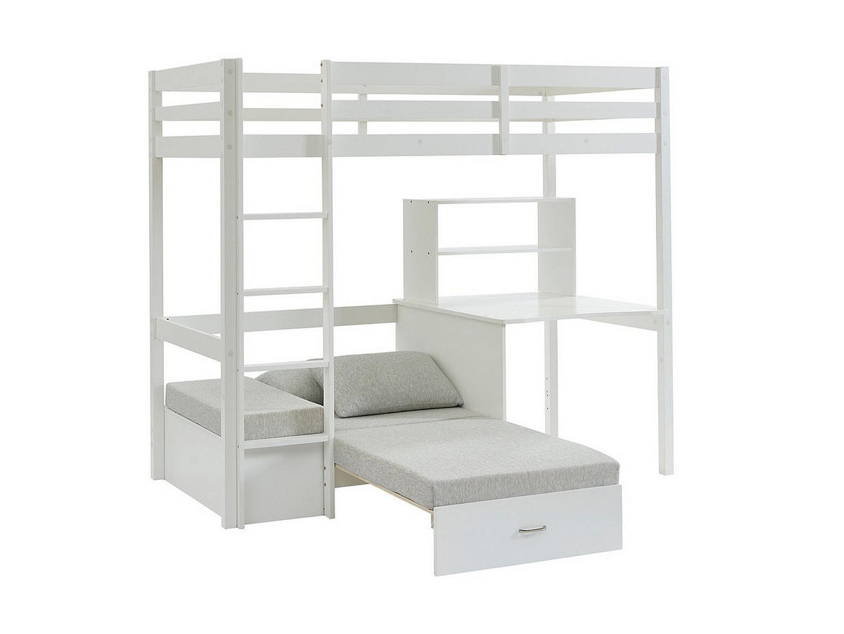 HOCHBETT - 1 -Sitzer - Kiefer - weiß - GOLIATH - Weiß, Holz (96.8/207.8cm) - Vente-Unique