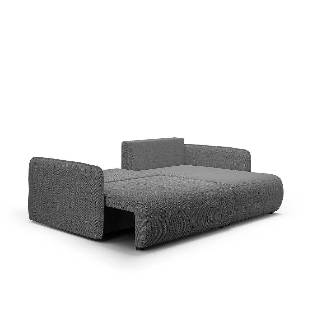 ROHOVÁ SEDAČKA Claudio 3 miesta na sedenie Tmavošedá - sivá, drevo (207/148cm) - Petits-meubles