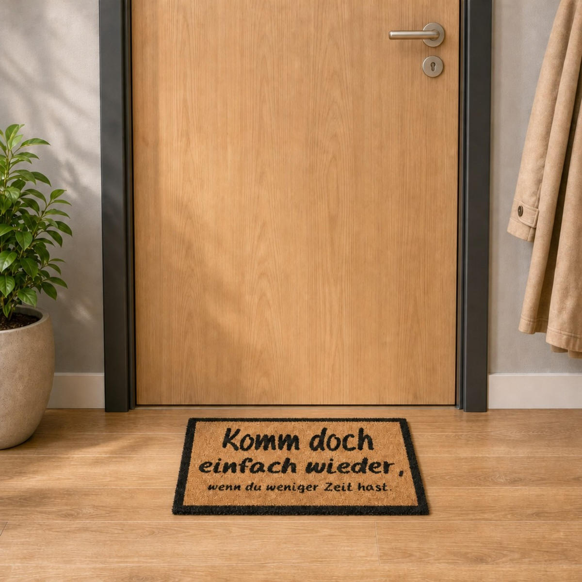 FUSSMATTE Natur Kokos Komm wieder 60x40 cm - Multicolor, Kunststoff/Textil (60/40cm) - Relaxdays