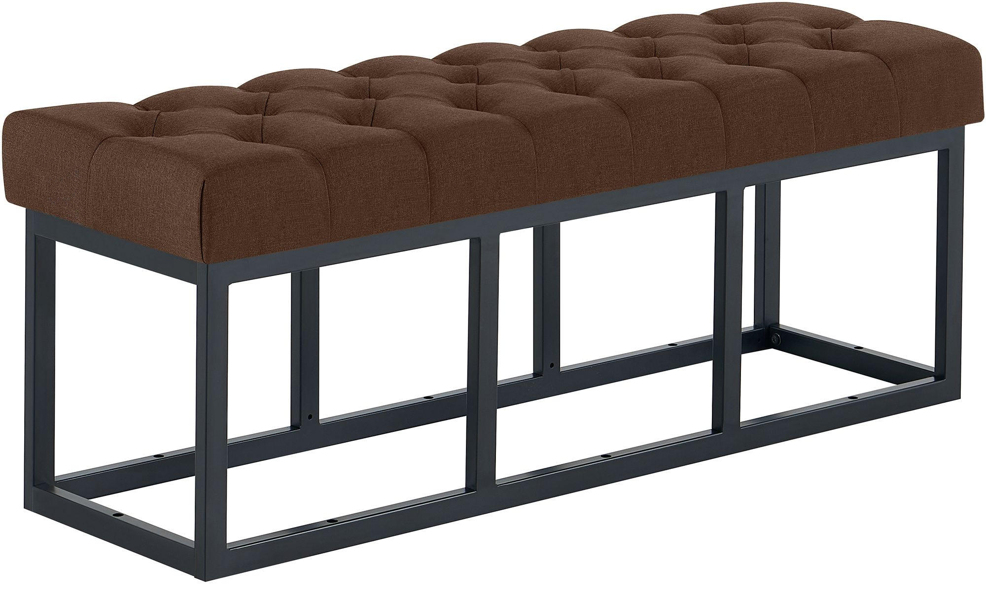 SITZBANK 120/38 cm Stoff Braun - Schwarz/Braun, Textil/Metall (120/46/38cm) - CLP