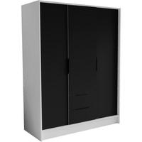 DREHTÜRENSCHRANK Niko 150/51/200 cm weiß+schwarz - Schwarz/Weiß, Holzwerkstoff (150/200/51cm) - Beautysofa