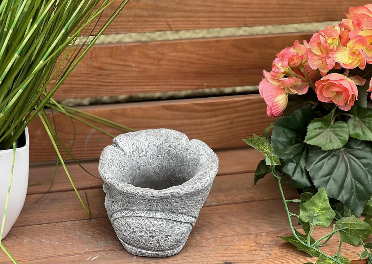 STEINFIGUR Pflanztopf Stiefel Pflanzstiefel frostfest Steinguss - Grau, Stein (10/9/20cm) - stoneandstyle