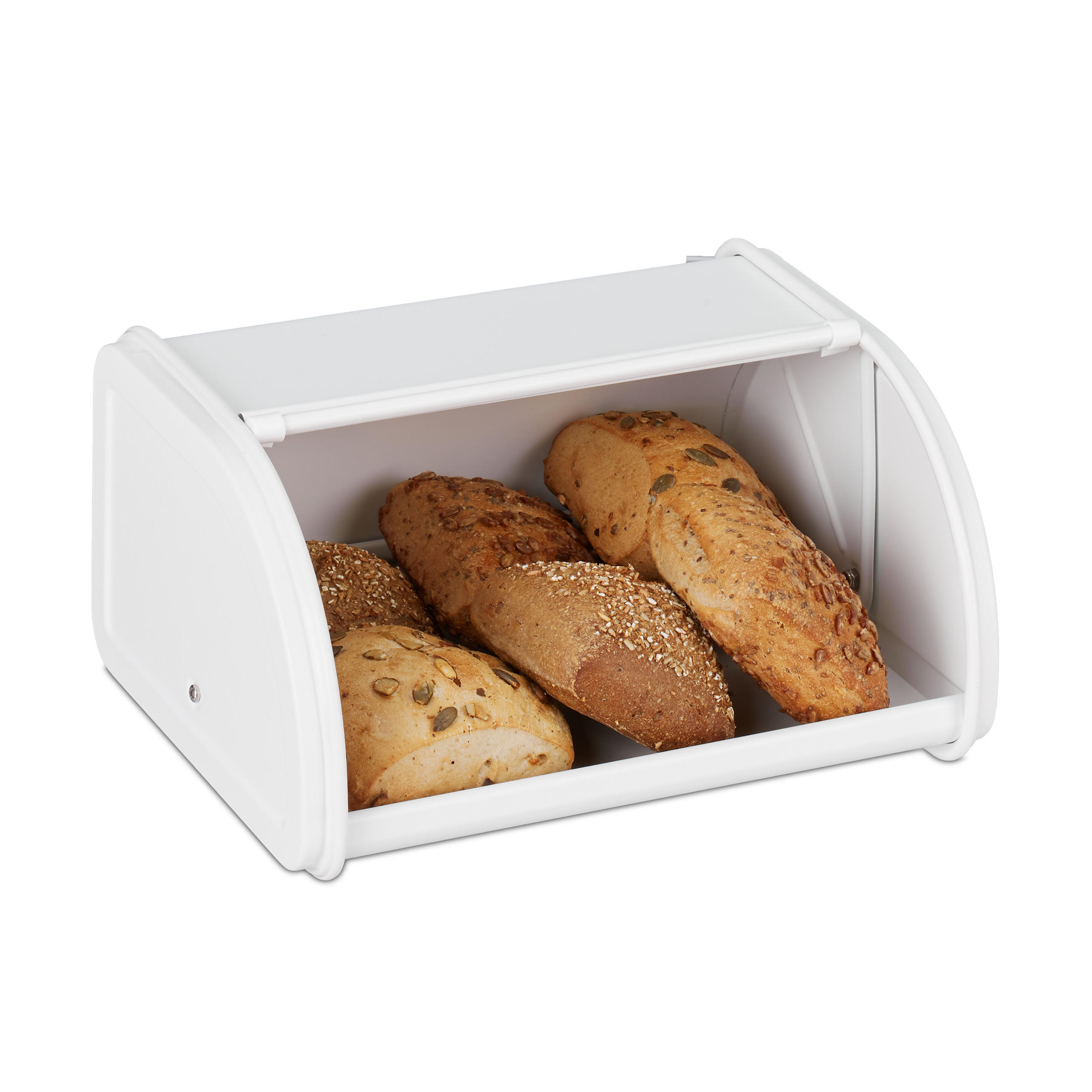BROTKASTEN - Weiß, Metall (26/13.5/21cm) - Relaxdays