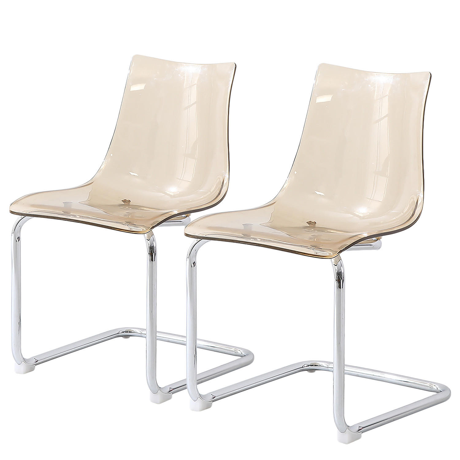 FREISCHWINGER - 2er-Set - Kunststoff / Eisen - Bernsteinfarben, Kunststoff/Metall (47/82/51cm) - home24