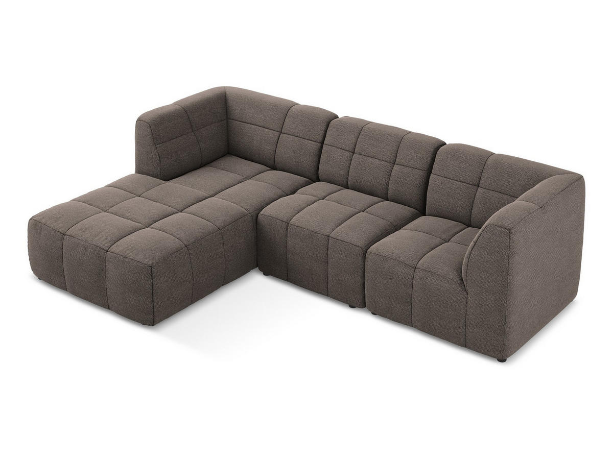 SOFAELEMENT Rechts Samt Stoff Schwarz - Schwarz, Holzwerkstoff/Kunststoff (91/75/166cm) - Makamii