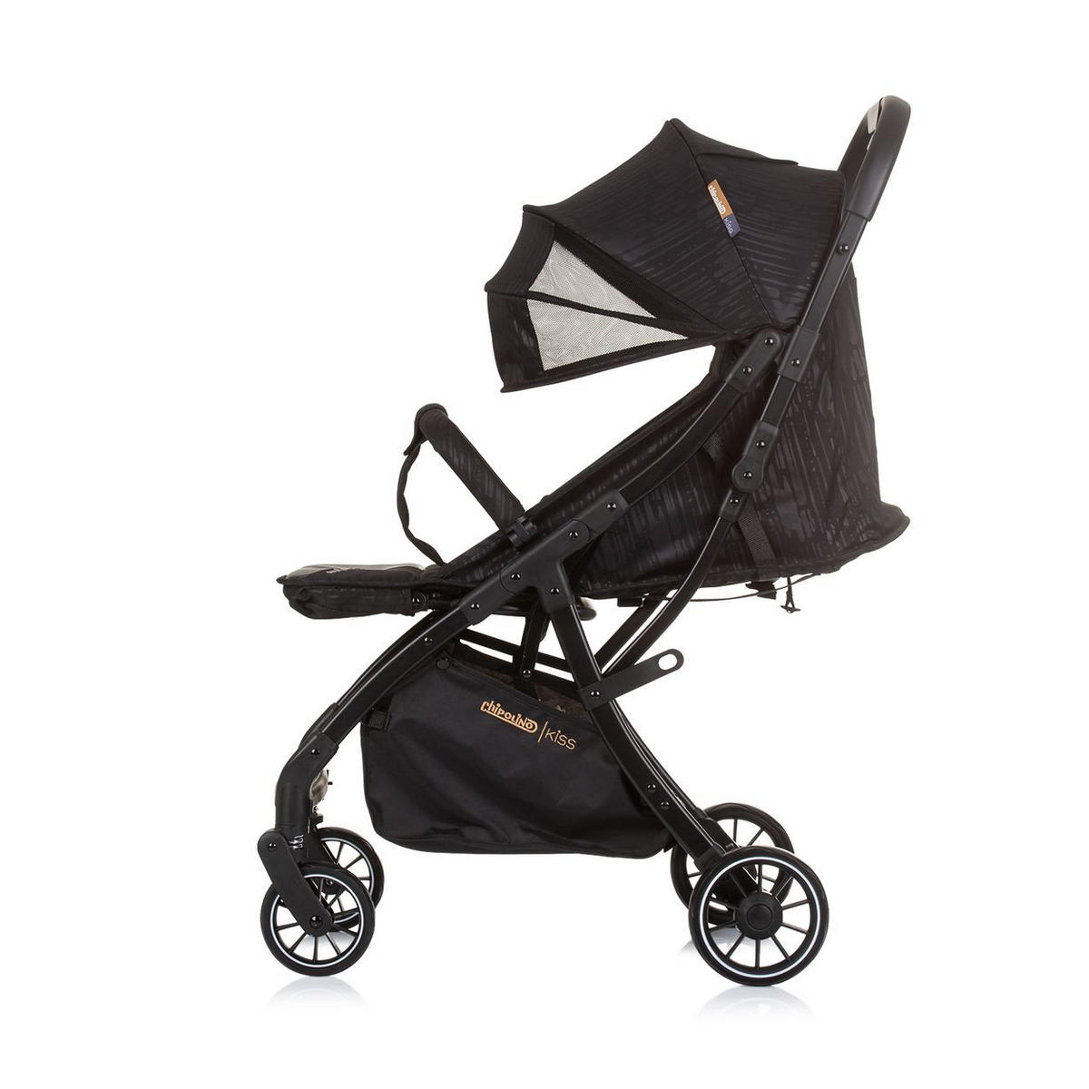 BUGGY Kiss klappbar schwarz Getränkehalter verstellbar bis 22 kg - Schwarz, Metall (75/50/103cm) - Chipolino