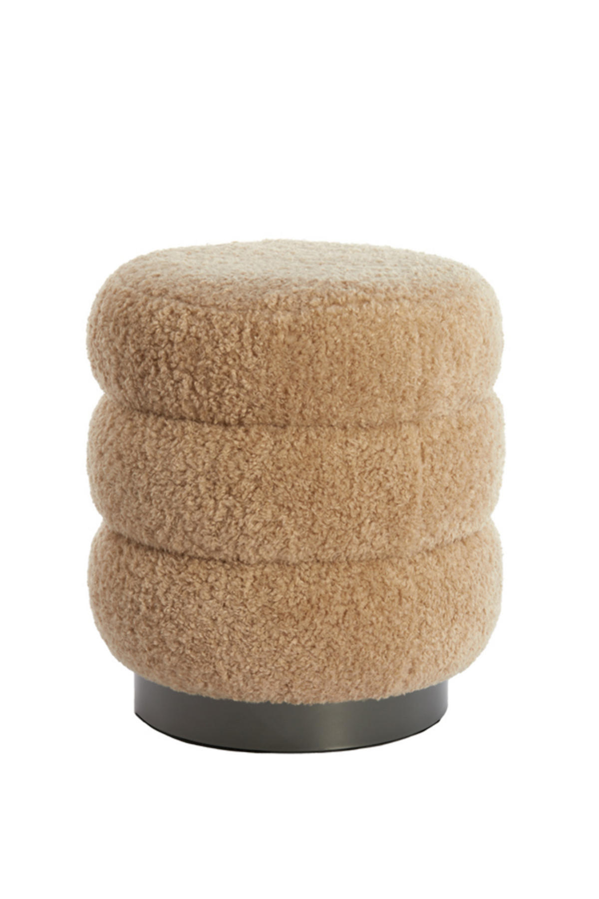 POUF Jobbi Braun Ø40/45 cm - Beige, Textil (40/45/40cm) - Light & Living