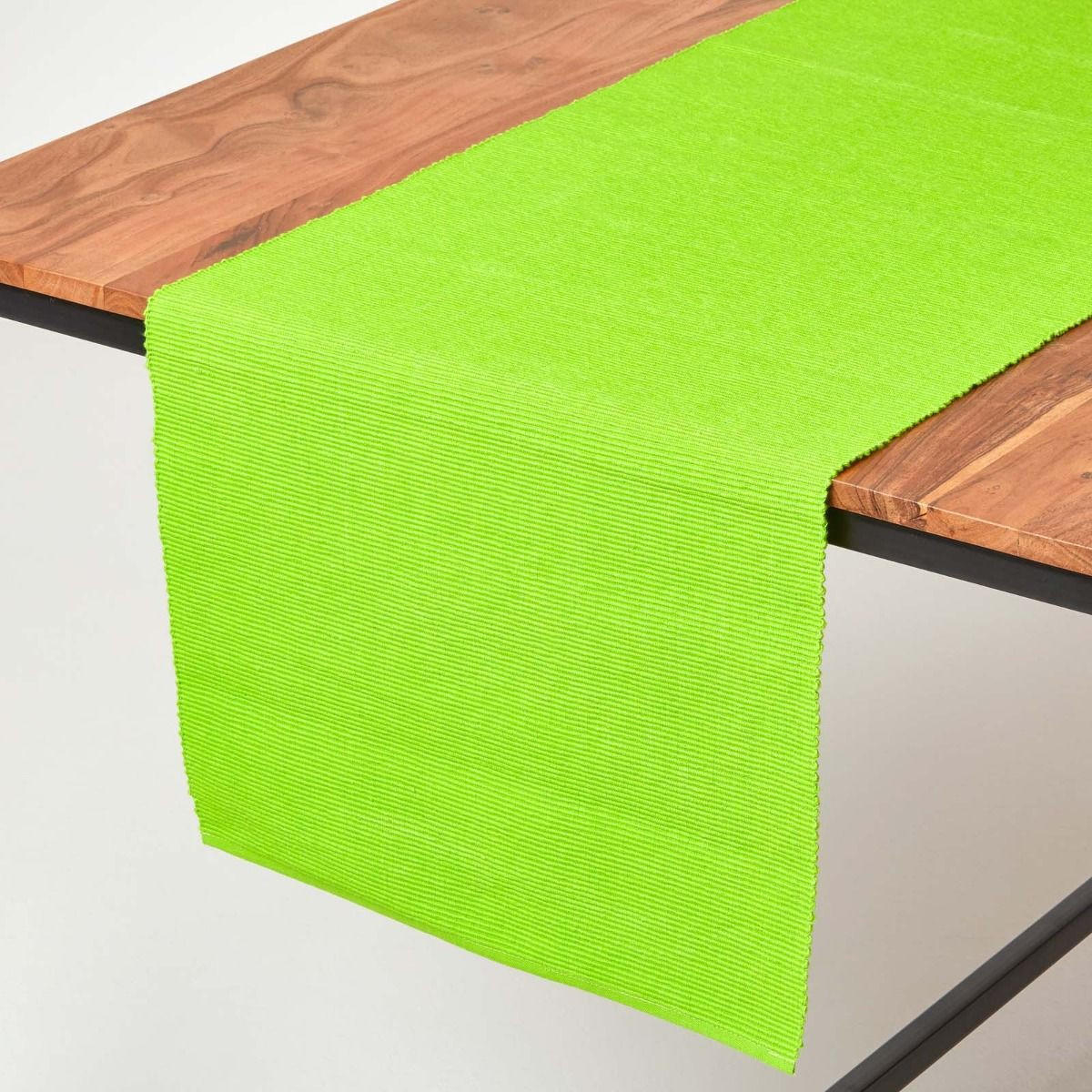 TISCHLÄUFER limette 44/178 cm, 100% Baumwolle - Limette, Textil (44/178cm) - Homescapes