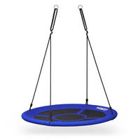 NESTSCHAUKEL Dunkelblau rund geschlossener Sitz 110 cm - Multicolor, Kunststoff/Metall (110/150/110cm) - Relaxdays