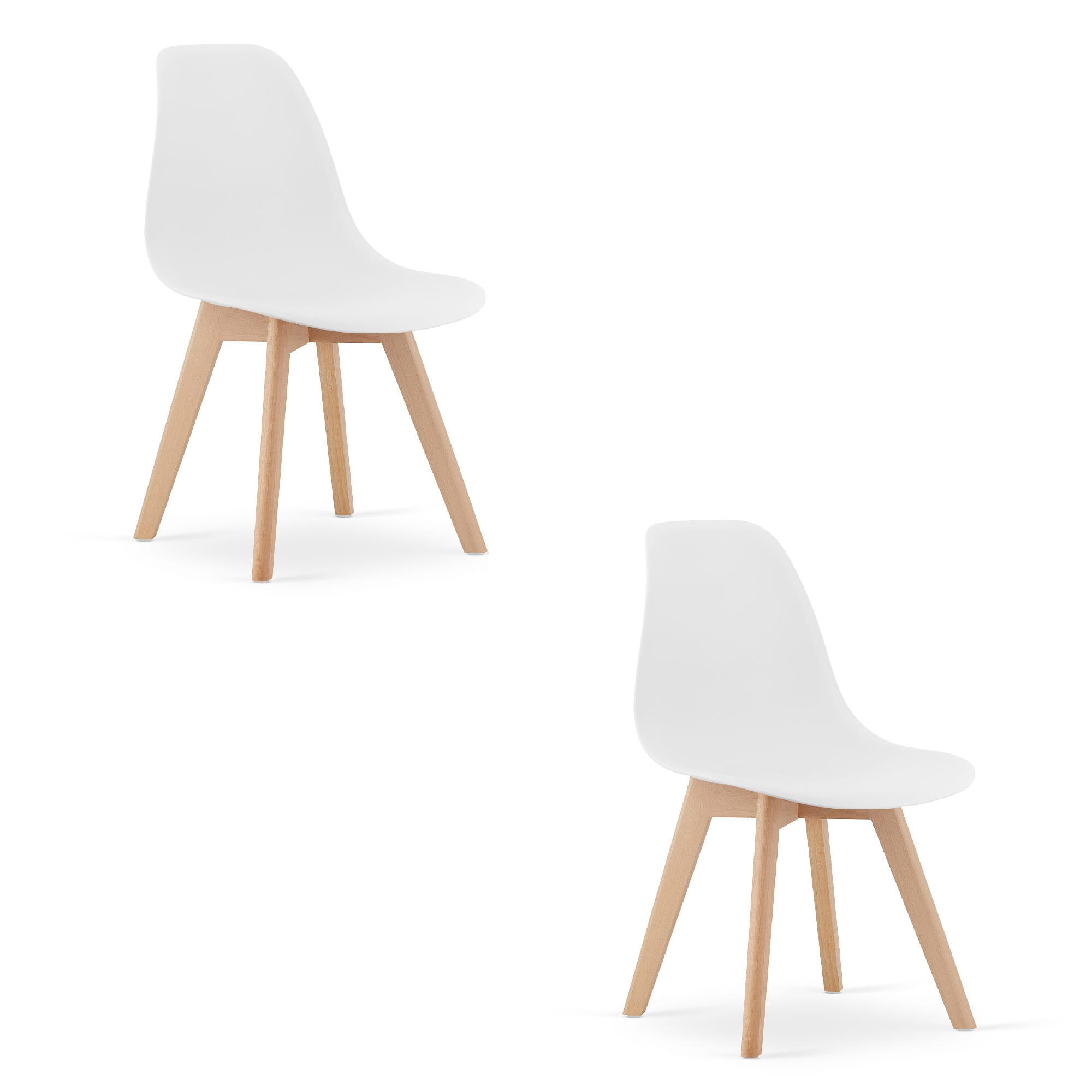 ESSZIMMERSTUHL 2-er Set KITO weißer Sitz, weiße Beine - Weiß, Kunststoff (46/80/54.5cm) - Valora