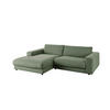 ECKSOFA MADELINE Grün Cord - Schwarz/Olivgrün, Kunststoff/Textil (270/190cm) - KAWOLA