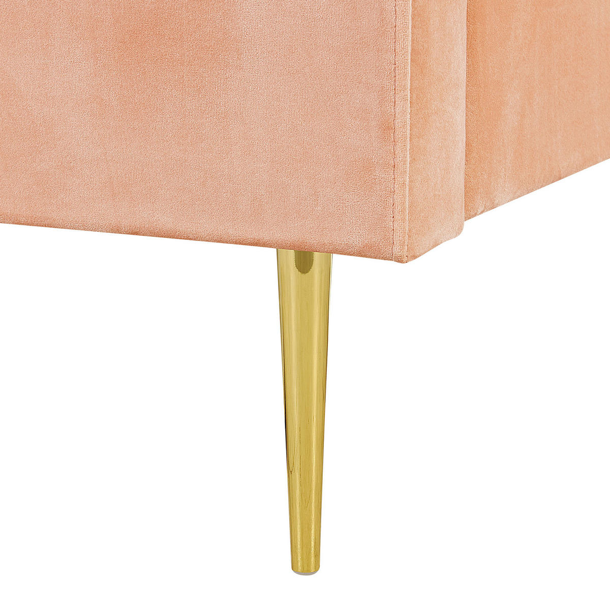 POLSTERBETT 160/200cm Pfirsichrosa Marville - Pink, Textil (160/200cm) - Beliani