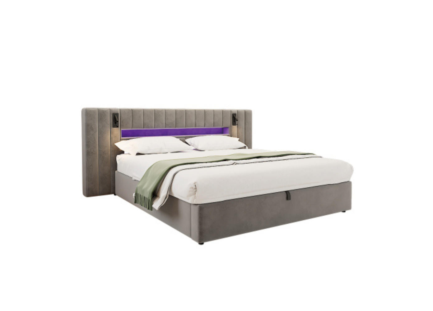 BETTGESTELL Grey 180/200 cm - Grau, Textil (180/200cm) - Urban Meuble