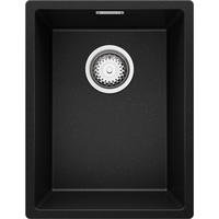 UNTERBAUSPÜLE GRANIT London, 2-er set Schwarz Metallic 36/47 cm 1 Becken + Ablauf-Set ab 40er Unterschrank - Chromfarben/Schwarz Hochglanz, Kunststoff (36/20/47cm) - Primagran