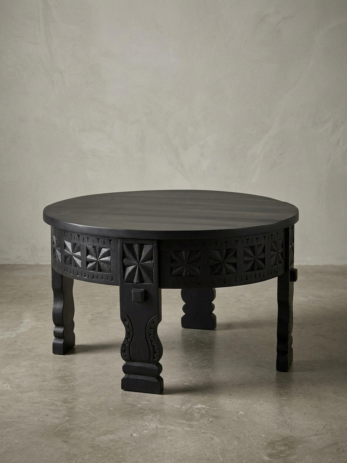 COUCHTISCH Orientalisch in Schwarz, Lackiertes Massivholz, Handgefertigt - Schwarz, Holz (60/60/36cm) - KADIMA DESIGN
