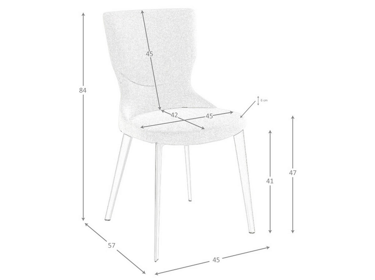 STUHL Stuhl aus grauem Stoff 45/57/84 cm - Anthrazit/Grau, Textil (45/84/57cm) - ANGEL CERDA