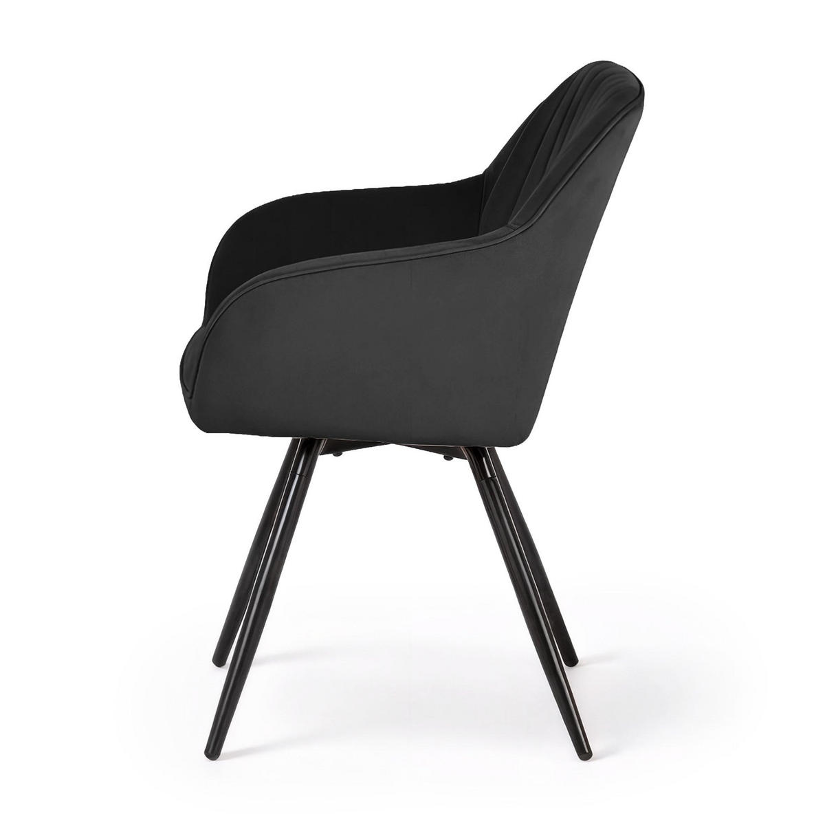 OTOČNÁ STOLIČKA, sada 4 ks, čierna 55/83/58 - čierna, textil (55/83/58cm) - RAUMHIRSCH FURNITURE