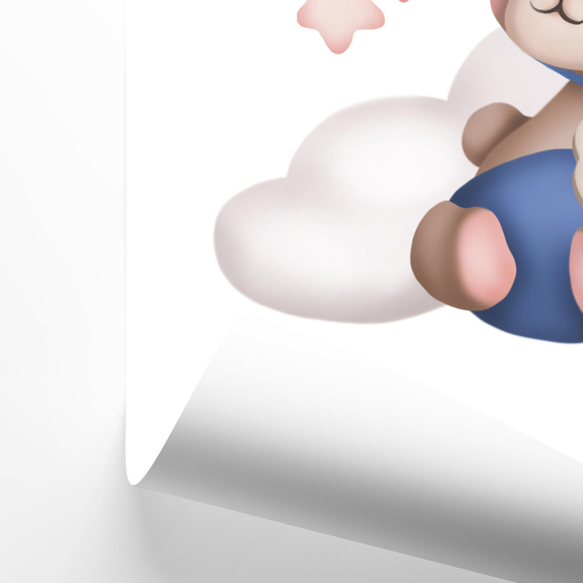 SADA PLAGÁTOV Do Detskej Izby Mackovia Balóny Hviezdy Oblaky 3x Plagát A3 30 x 42 cm - hnedá/biela, papier (30/42/1cm) - Muralo