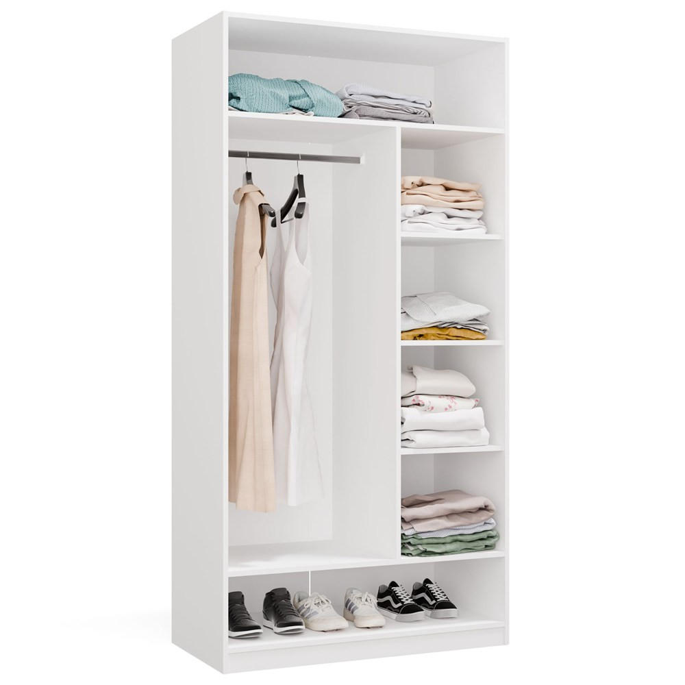 GARDEROBSSKÅP Vit 100/200/50 - Vit, Träbaserade material (100/200/50cm) - RAUMHIRSCH FURNITURE