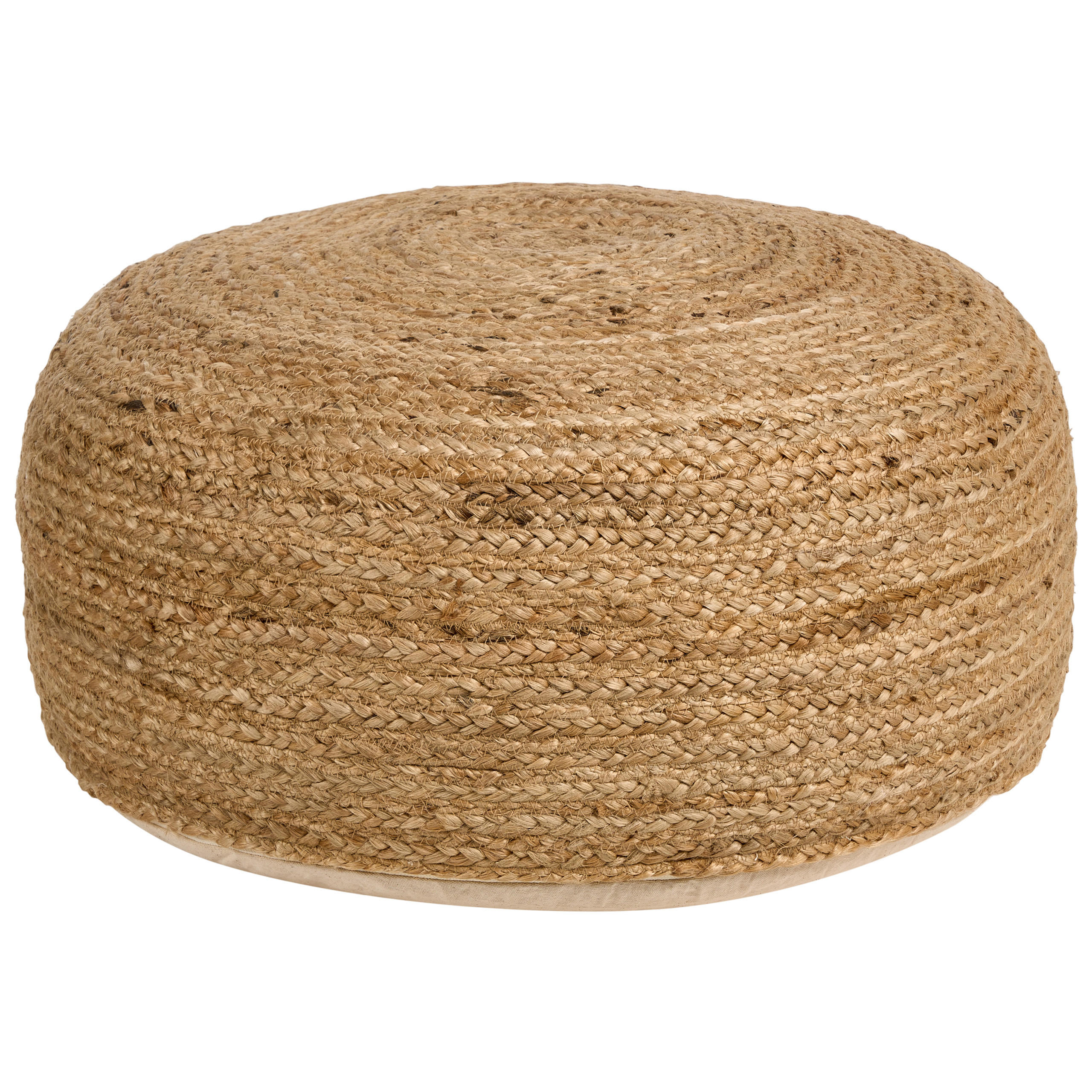 POUF Jute Beige Jutur - Beige/Naturfarben, Textil (70/30/70cm) - Beliani