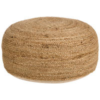 POUF Jute Beige Jutur - Beige/Naturfarben, Textil (70/30/70cm) - Beliani
