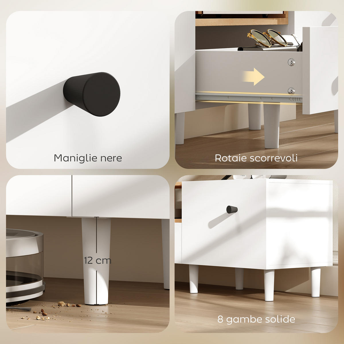 TV-MÖBEL Weiß 1 Stück - Weiß, Holzwerkstoff (150/45/35cm) - GiPP