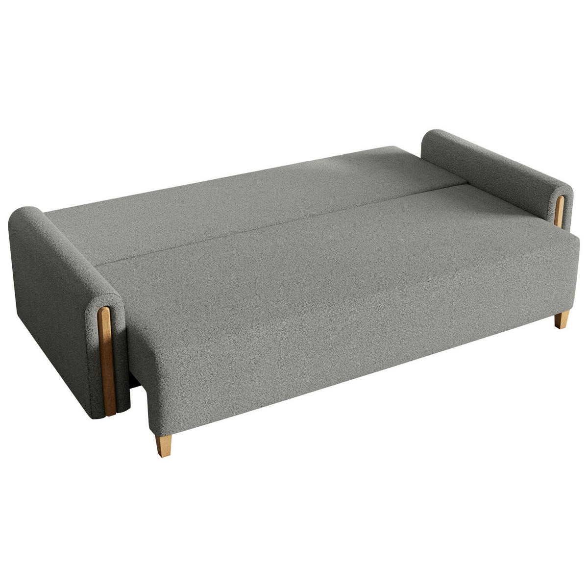 3-SITZER SCHLAFSOFA Majla Hellgrau - Eichefarben/Hellgrau, Holz/Textil (236/93/97cm) - Selsey