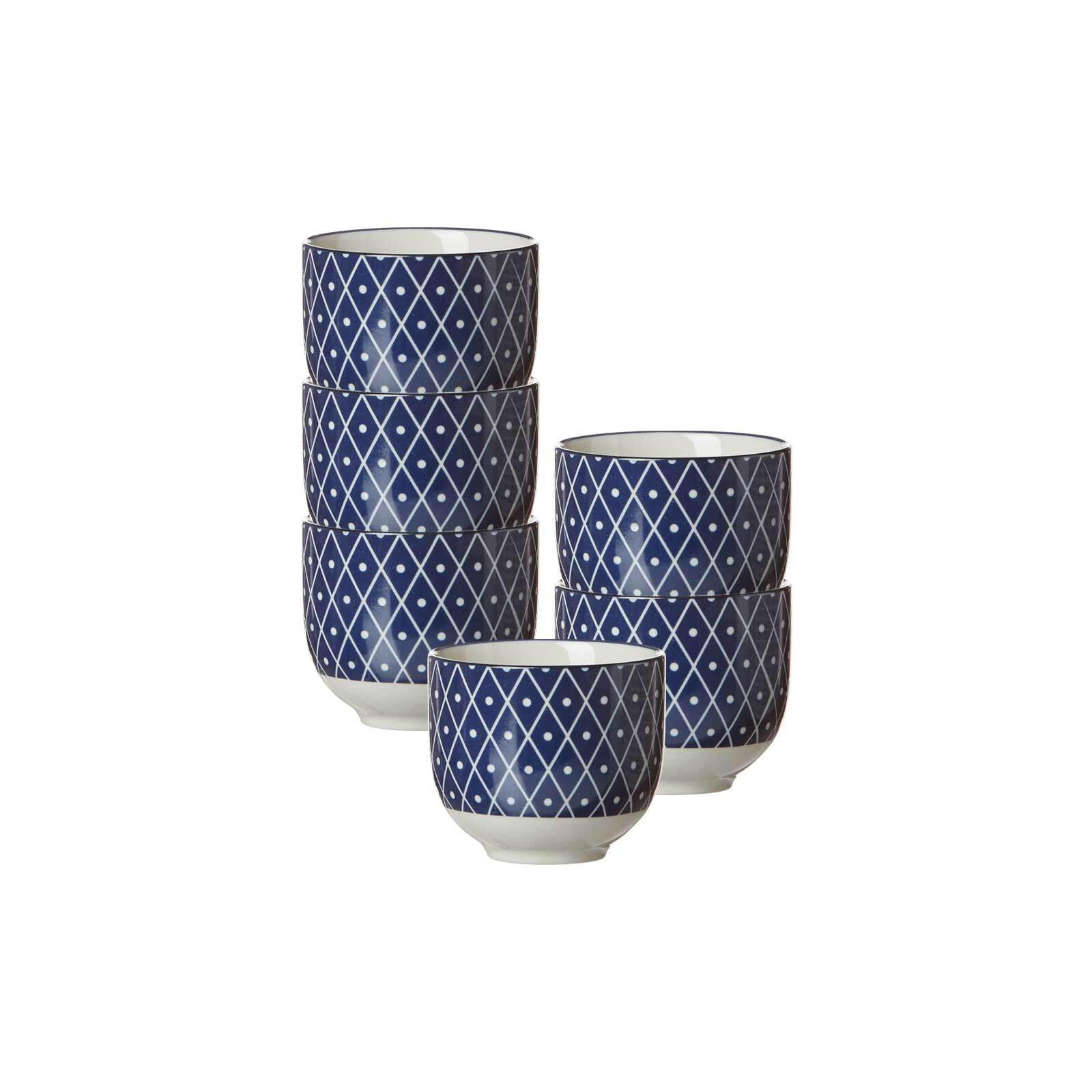 TEEBECHER Royal Reiko blau-weiß 150 ml 6er Set - Blau/Weiß, Keramik (0.15L) - Ritzenhoff Breker