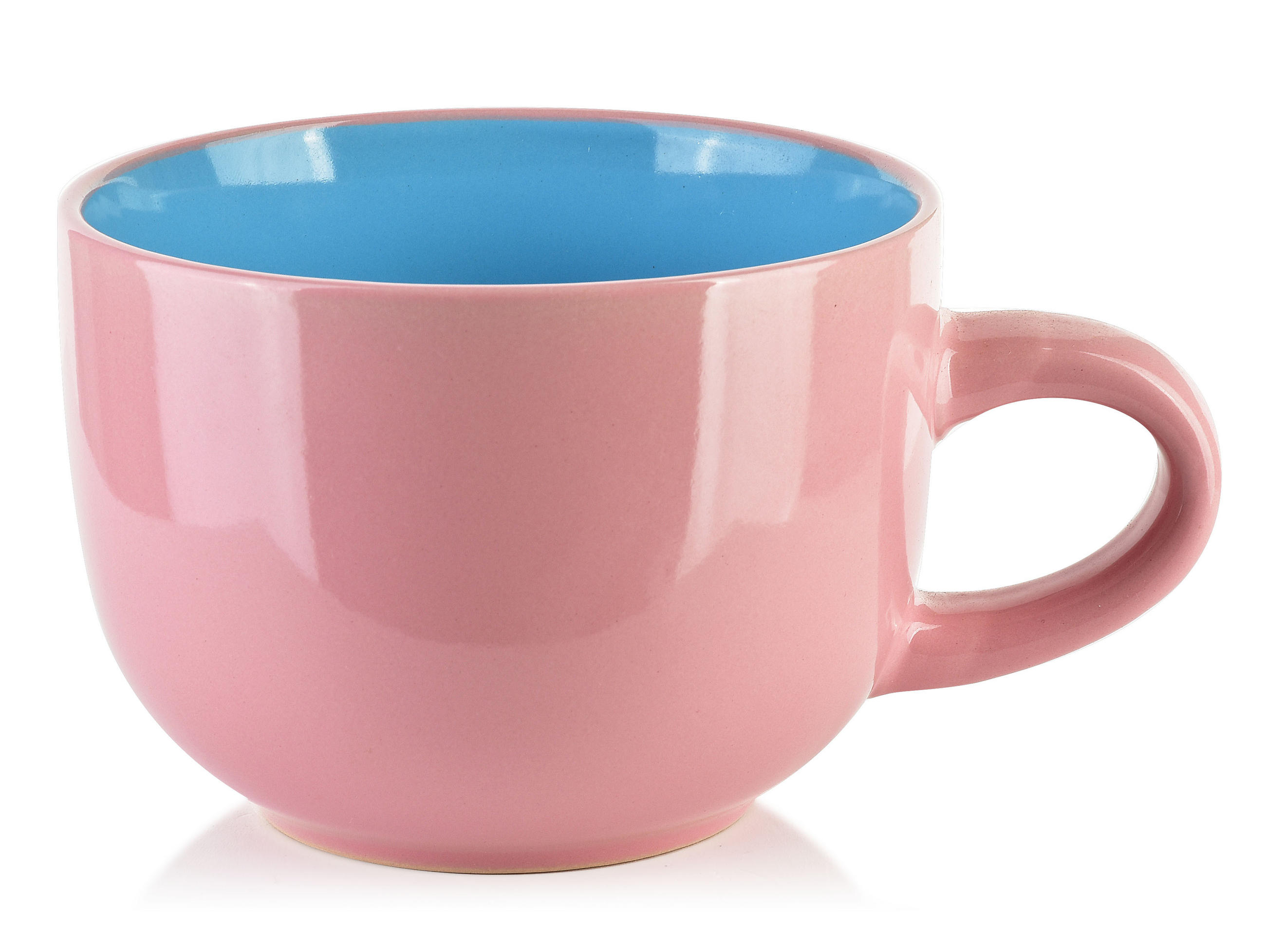 BECHER Basic Nature Rosa Blau 17.5/13/10 cm Keramik - Blau/Rosa, Keramik (0.75L) - Mondex