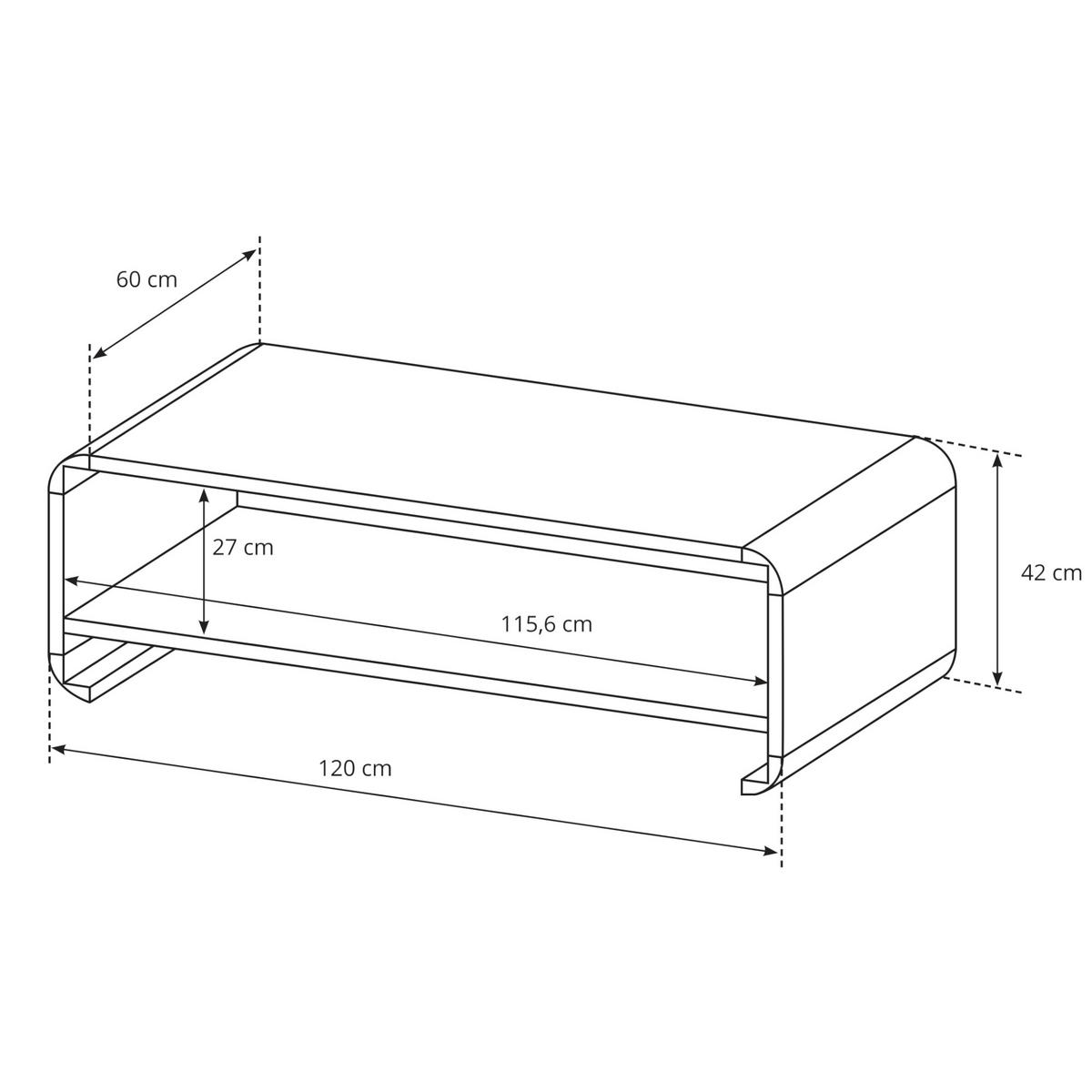 COUCHTISCH LYNGDAL STO1 MDF-Leiste Eiche Sonoma - Sonoma Eiche, Holzwerkstoff (120/60/42cm) - Komodee