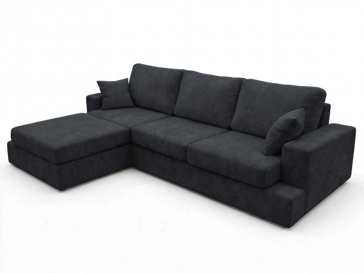 ECKSOFA Nesto Schwarz Links - Schwarz, Holz/Textil (260/165cm) - Graingold