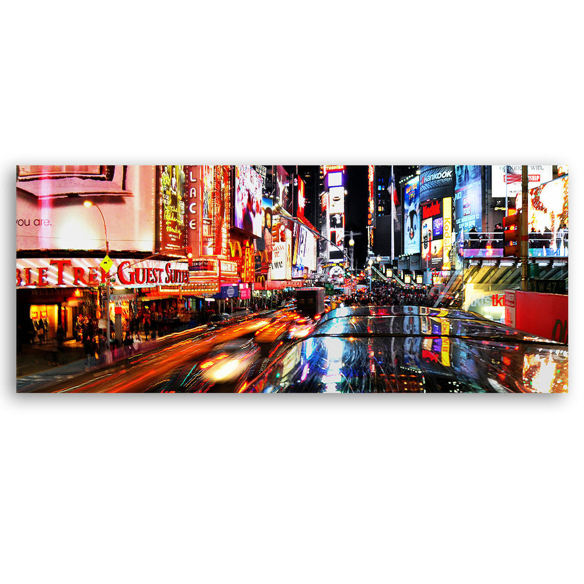 WANDBILD lichter am times square - Multicolor, Textil (90/30cm) - Feeby