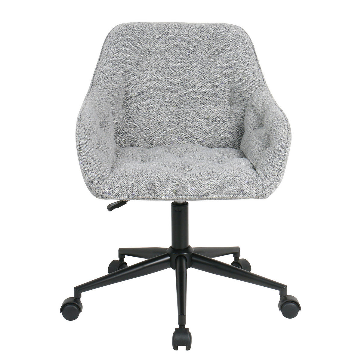 BÜROSTUHL - Samt - Schwarz/Grau, Textil/Metall (56/80/56cm) - home24