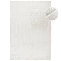 KURZFLOR-TEPPICH Waves 501 Weiß 120x170 cm - Weiß, Textil (120/170cm) - carpet city