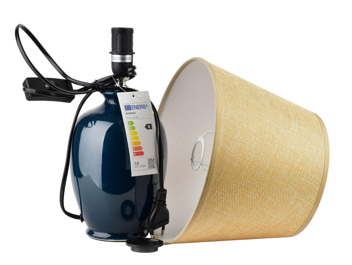 TISCHLAMPE Leti Dunkelblau 12/23/36 cm Keramik - Dunkelblau, Keramik (12/23/36cm) - Mondex