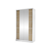 SCHWEBETÜRENSCHRANK Diego V - Weiß/Sonoma Eiche, Holzwerkstoff/Metall (100/200/58cm) - MIRJAN24