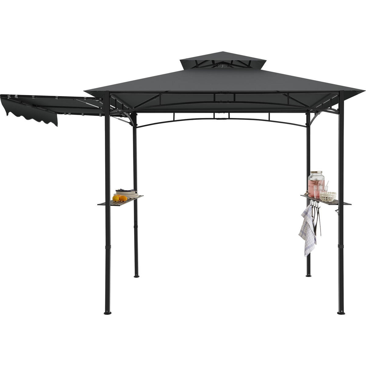 GRILLPAVILLON Maracaibo, 316 x 150 x 250 cm, anthrazit - Anthrazit, Kunststoff (150/250/316cm) - tectake