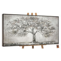 GEMÄLDE Lebensbaum Schattenfugenrahmen grau 100x50 cm - Grau, Holz (100/50cm) - YS-art gallery