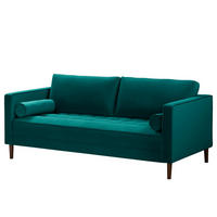 3-SITZER SOFA - Samt - Petrol, Textil (191/80/86cm) - home24