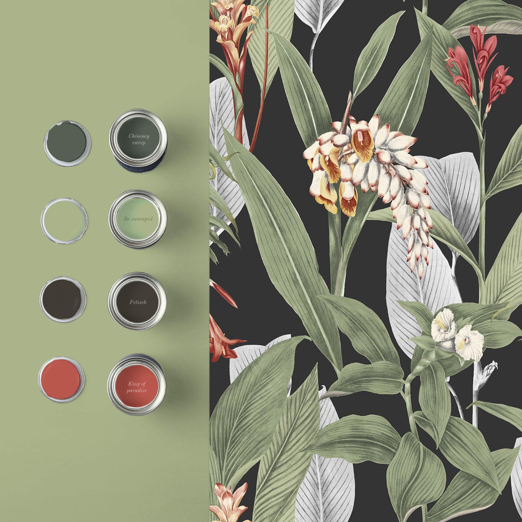 VLIESTAPETE - Botanical Black - Schwarz, Papier/Kunststoff (52/1005cm) - Graham & Brown